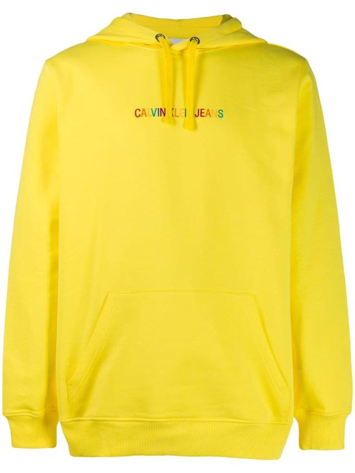 Calvin Klein Jeans Multicolor Logo Hoodie - Yellow
