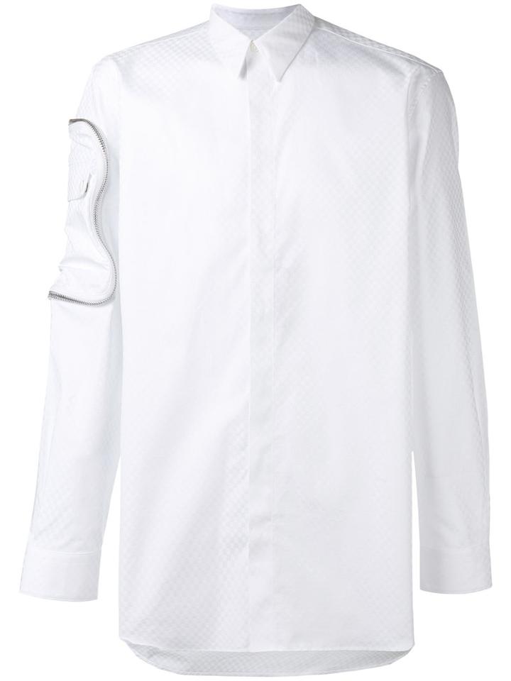 Givenchy Zip-sleeve Embroidered Shirt, Men's, Size: 39, White, Cotton