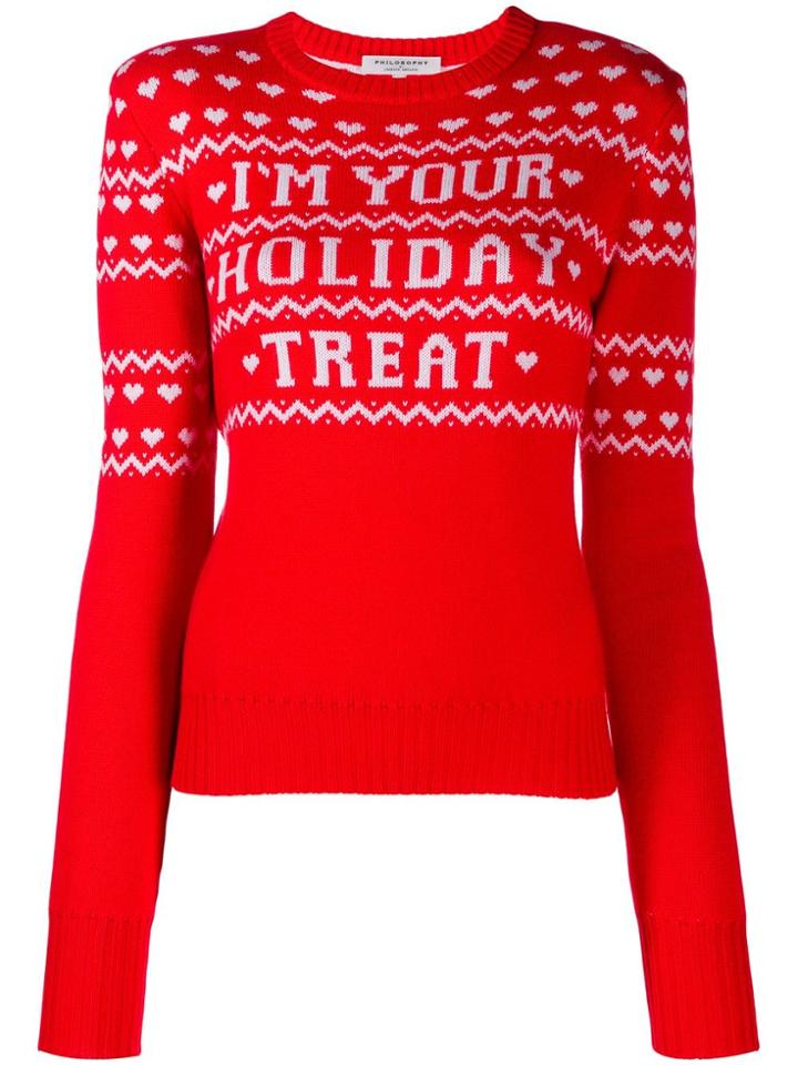 Philosophy Di Lorenzo Serafini Holiday Treat Intarsia Jumper - Red