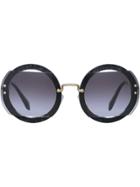 Miu Miu Reveal Glitter Sunglasses - Black
