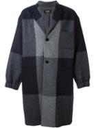 Cini Checked Coat, Men's, Size: Ii, Blue, Virgin Wool