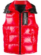 Philipp Plein 20th Anniversary Shiny Padded Vest - Red