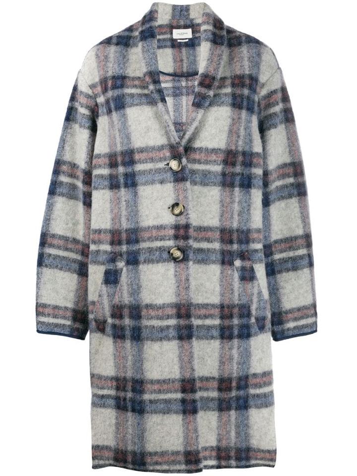 Isabel Marant Étoile Oversized Plaid Coat - Blue