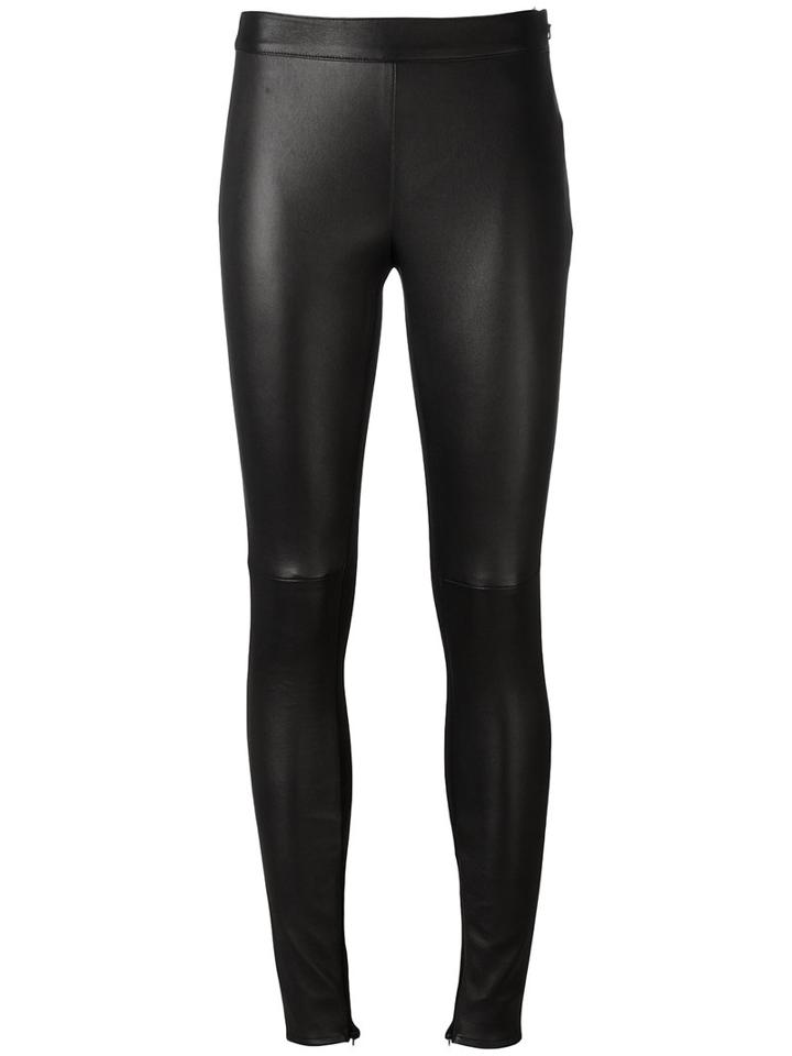 Philipp Plein Skinny Trousers, Women's, Size: Small, Black, Cotton/lamb Skin/spandex/elastane/viscose