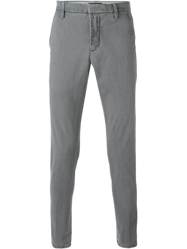 Dondup Chino Trousers, Men's, Size: 33, Grey, Cotton/spandex/elastane