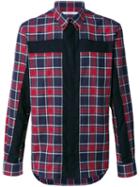 Givenchy - Crucifix Panel Checked Shirt - Men - Cotton - 41, Red, Cotton