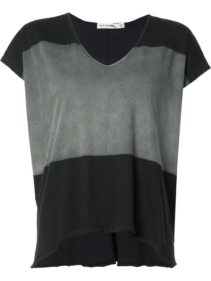 Rag & Bone V-neck Loose-fit T-shirt, Women's, Size: Small, Black, Cotton
