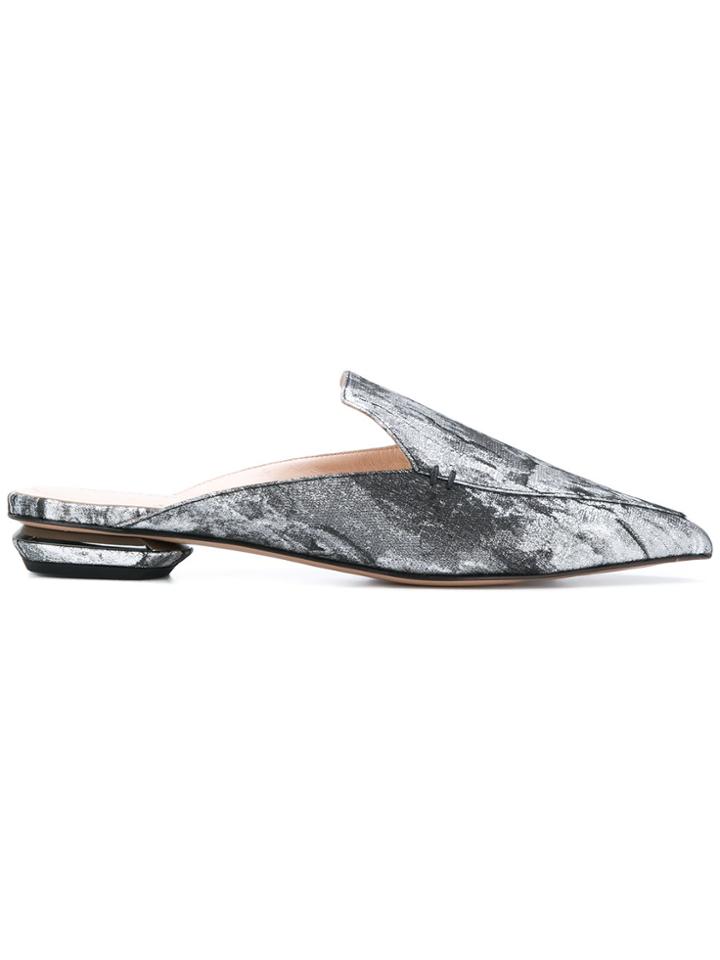 Nicholas Kirkwood 18 Beya Flat Mules - Grey