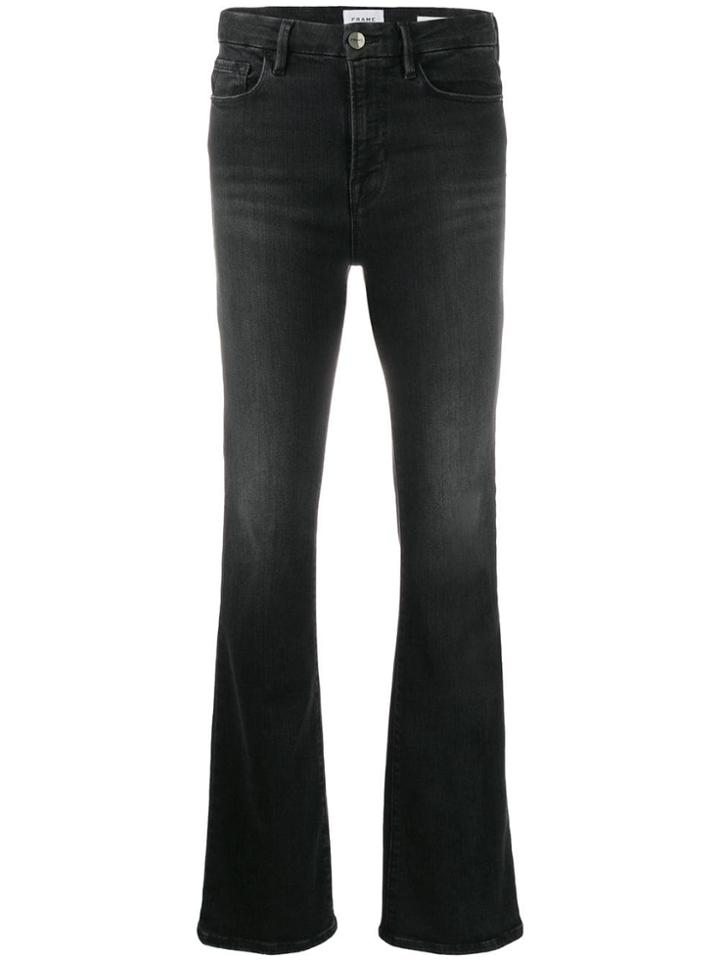 Frame Mid-rise Flared Jeans - Black