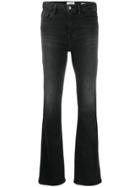 Frame Mid-rise Flared Jeans - Black