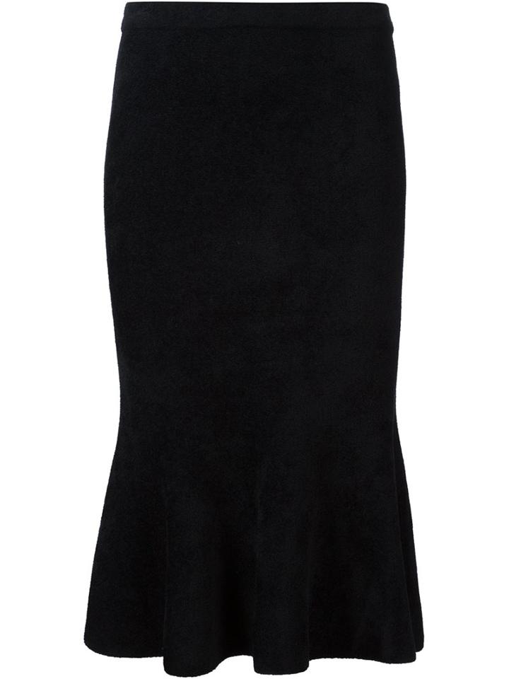 Grey Jason Wu Peplum Hem Fitted Skirt