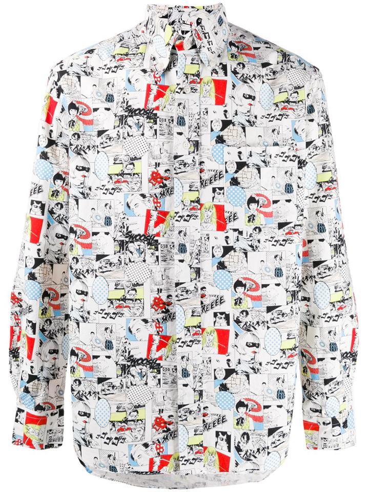 Gitman Vintage Anime Printed Camp Shirt - White