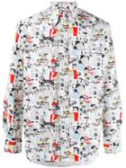 Gitman Vintage Anime Printed Camp Shirt - White