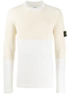 Stone Island Panelled Jumper - White