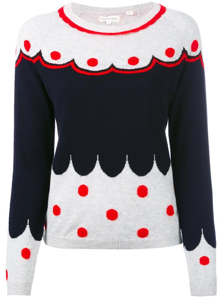Chinti And Parker - Cashmere Spotted Jumper - Women - Cashmere - M, Blue, Cashmere