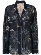 No21 Embroidered Lace Shirt - Blue