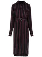 Reinaldo Lourenço Striped Belted Shirt Dress - Black