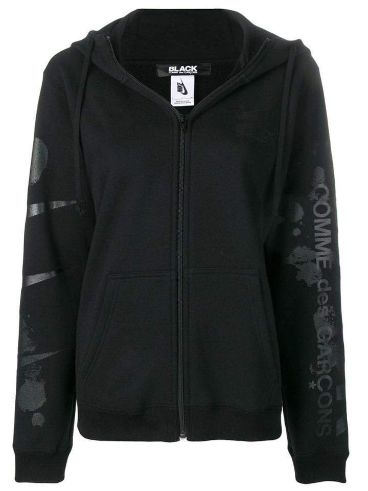 Comme Des Garçons X Nike Logo Zipped Hoodie - Black