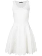 Alexander Mcqueen Scalloped Trim Floral Embossed Mini Dress - White