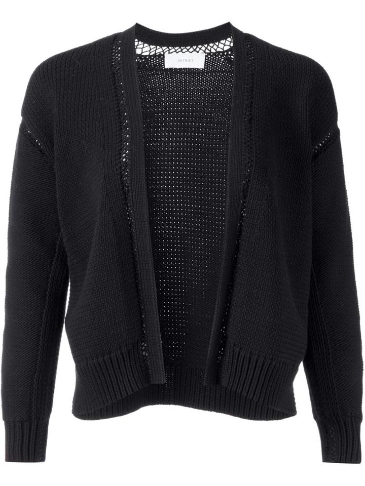 Astraet Open Front Cardigan, Women's, Black, Cotton/nylon