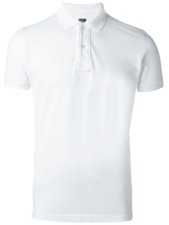 Eleventy Classic Polo Shirt, Men's, Size: M, White, Cotton