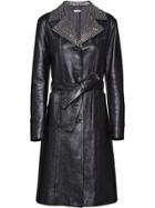 Miu Miu Glossy Nappa Leather Coat - Black
