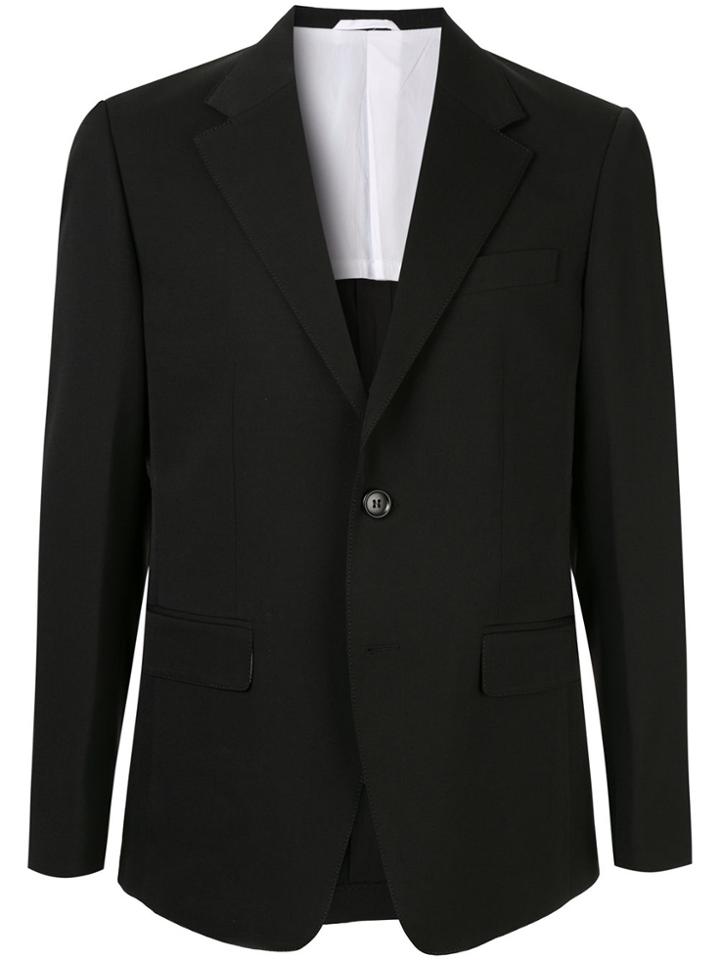 Ck Calvin Klein Notched Lapel Blazer Jacket - Black