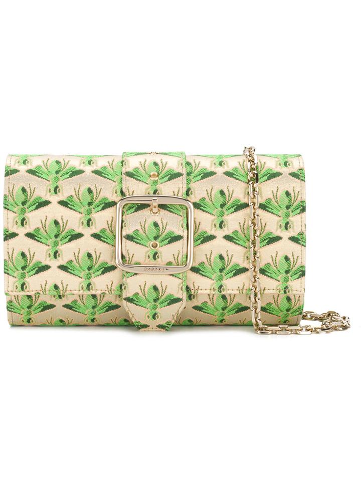 Casadei Fly Print Clutch - Green