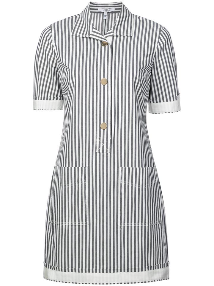 Derek Lam 10 Crosby Short Sleeve Utility Shirt Dress - Blue