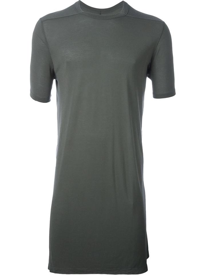 Rick Owens Long Length T-shirt, Men's, Size: M, Green, Viscose/silk
