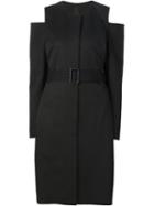 Vera Wang Cold Shoulder Coat, Women's, Size: 6, Black, Cotton/polyester/wool