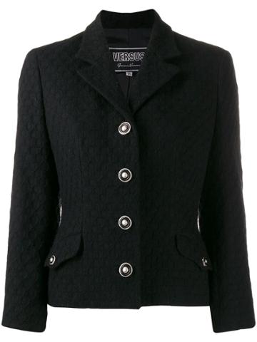 Versus Pre-owned 1990s Wave Knit Jacket - Black