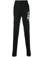 Alexander Mcqueen Foliage Embroidered Tailored Trousers - Black