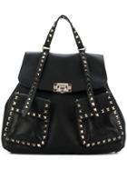 Valentino Rockstud Embellished Backpack - Black