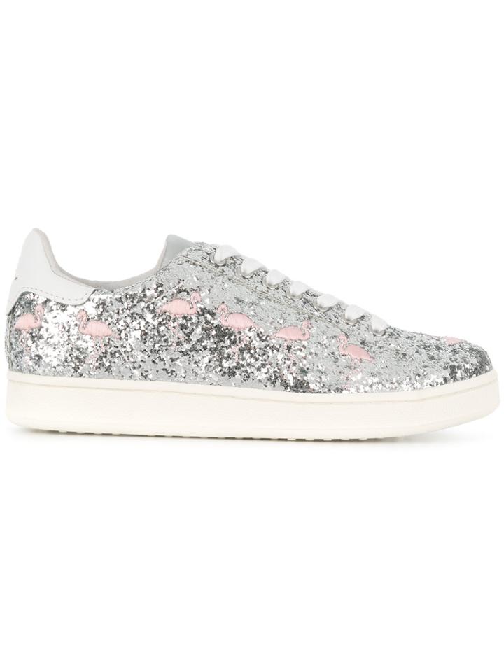 Moa Master Of Arts Flamingo Glittered Sneakers - Metallic