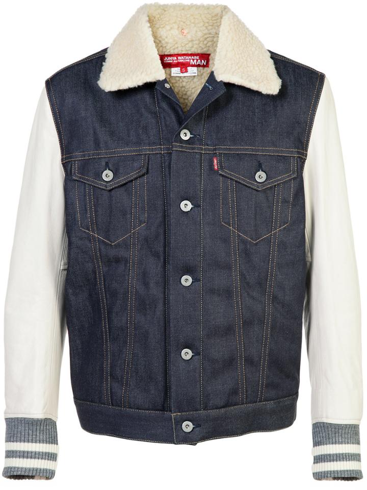 Junya Watanabe Comme Des Garçons Man Contrast Trucker Jacket - Blue