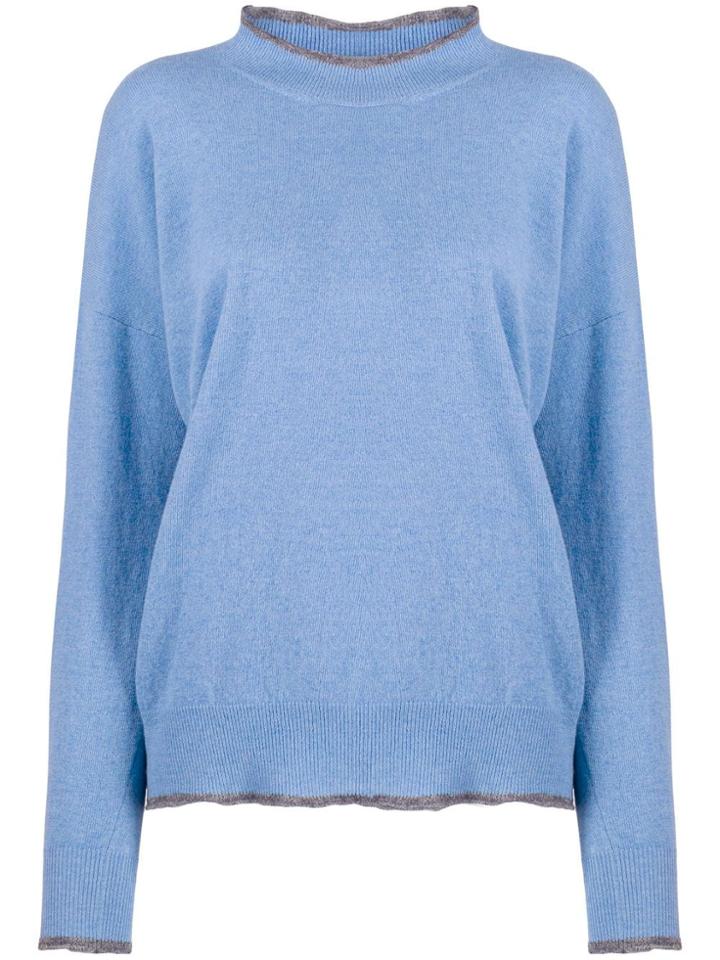 Marni Scalloped Neckline Jumper - Blue