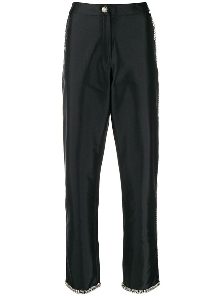 Giuseppe Di Morabito Crystal-embellished Satin Trousers - Black