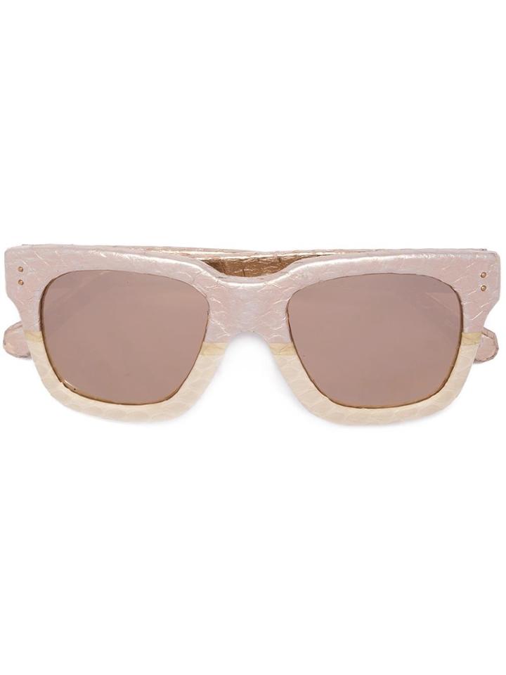 Linda Farrow D-frame Sunglasses - Metallic