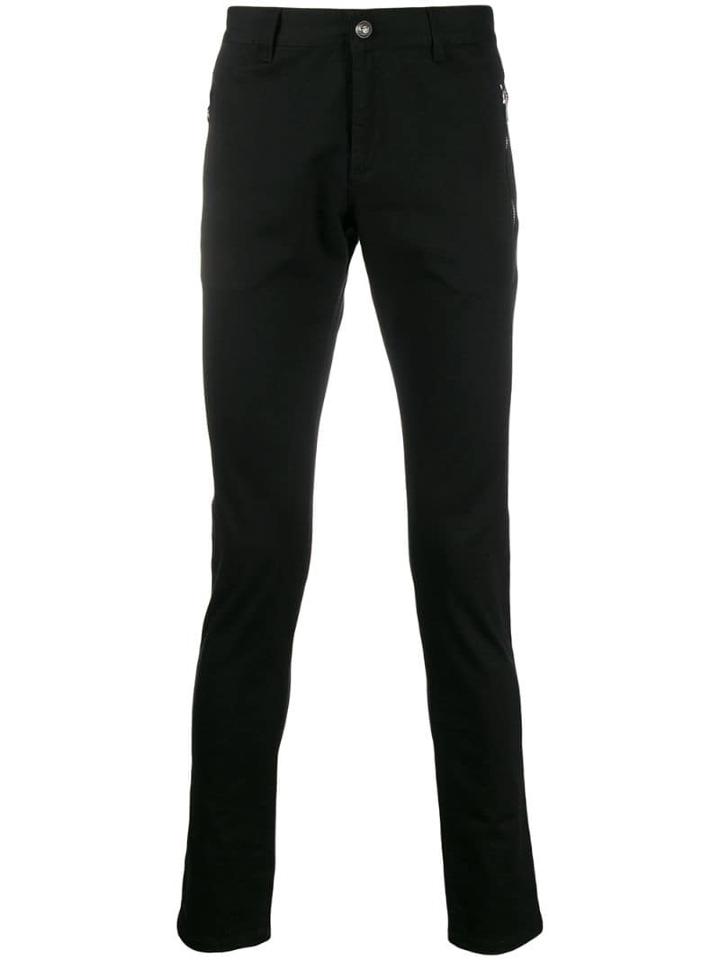 Balmain Logo Patch Skinny Trousers - Black
