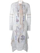 Peter Pilotto Embroidered Lace Dress, Women's, Size: 8, Grey, Polyamide/silk/polyester