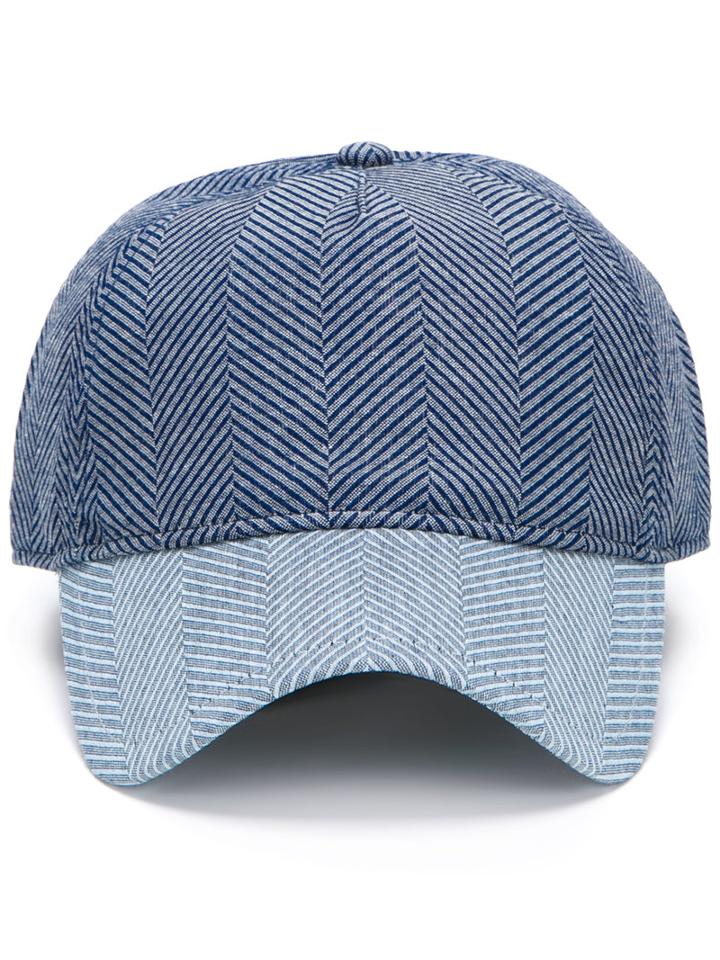 Rag & Bone Striped Bars Cap, Women's, Blue, Cotton