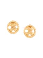 Chanel Vintage Round Mini Cc Earrings - Gold