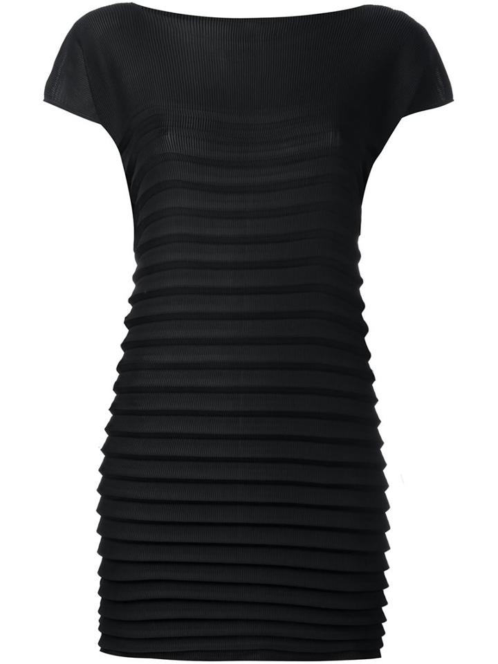 Issey Miyake Cauliflower Pleated Mini Dress, Women's, Black, Polyester