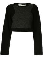 Comme Des Garçons Vintage Cropped Knitted Top - Black