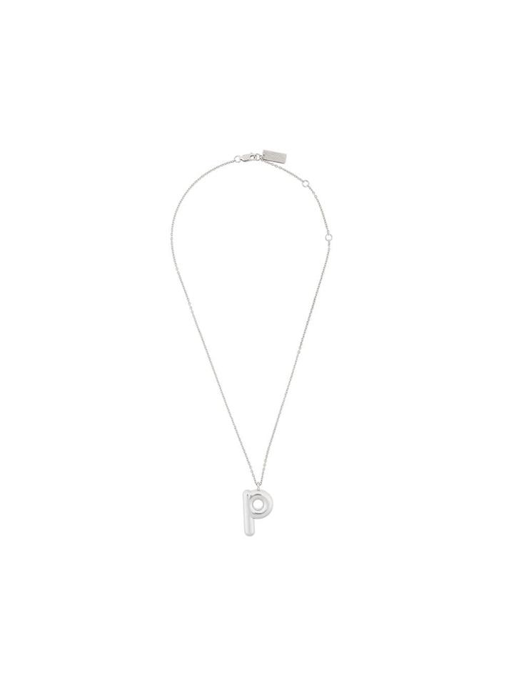 Marc Jacobs P Initial Pendant Necklace - Silver