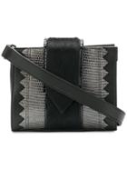 Just Cavalli Snake Embossed Panelled Belt Bag - Black