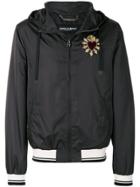 Dolce & Gabbana Sacred Heart Appliqué Hooded Jacket - Black