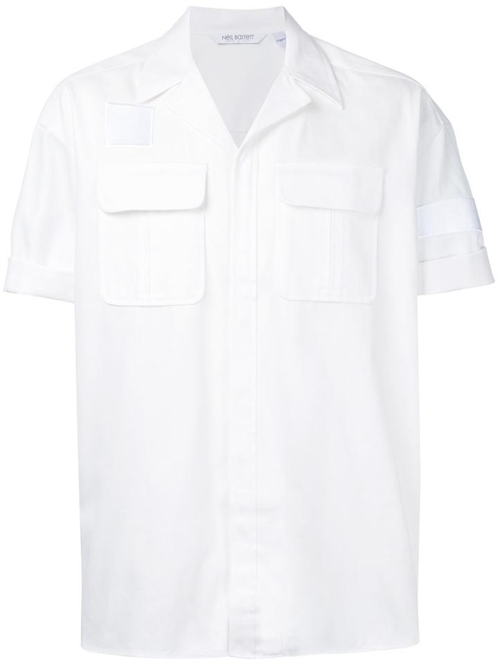 Neil Barrett - Patch Pocket Short Sleeve Shirt - Men - Cotton - 37, White, Cotton