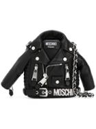 Moschino - Biker Jacket Clutch Bag - Women - Leather/metal - One Size, Black, Leather/metal